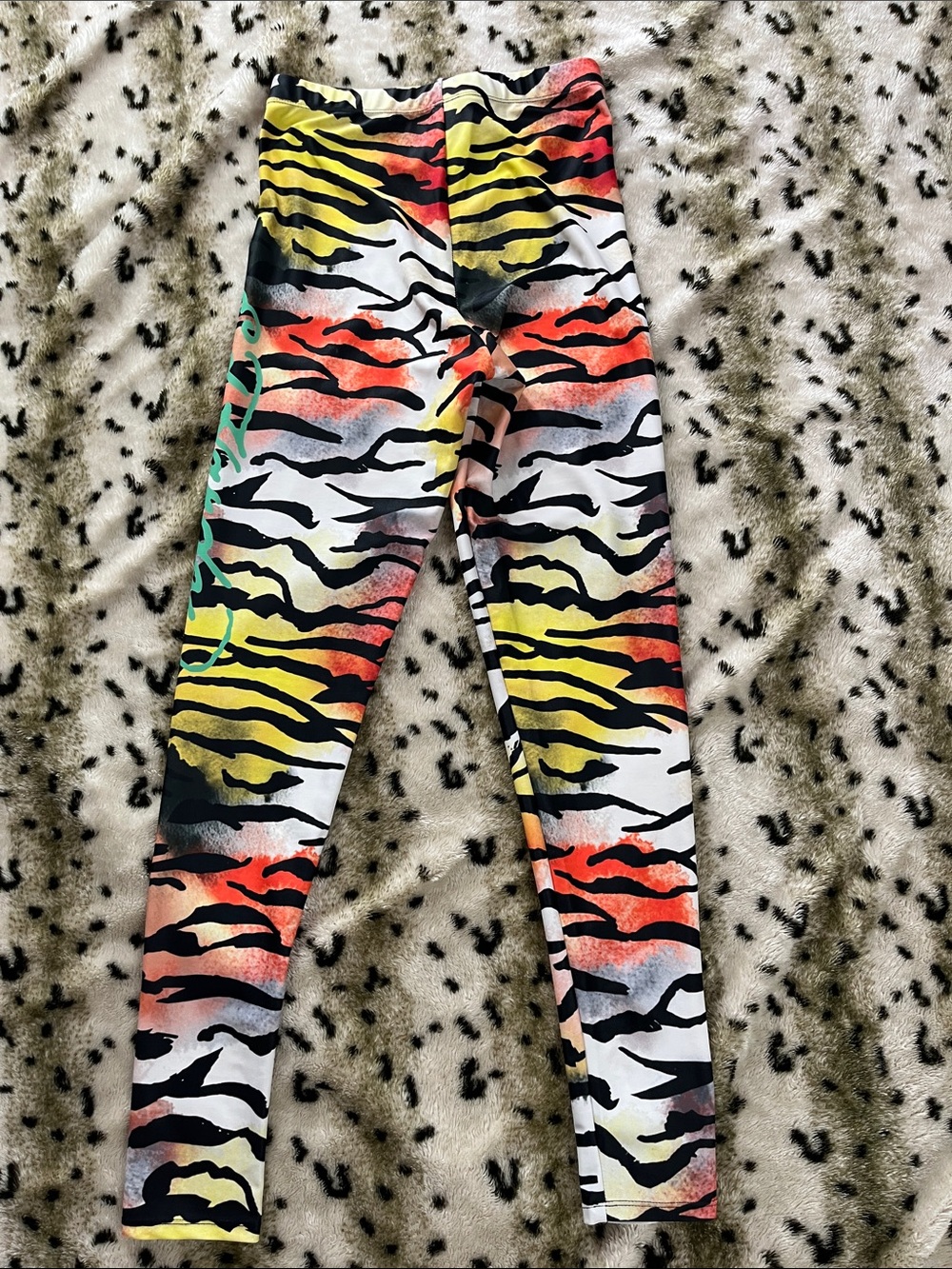 Ed Hardy-Dolls Kill Neon Zebra Stripe Leggings - Black & Multicolor - Picture 5 of 9